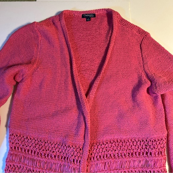 Chadwick's of Boston Long Cardigan‎ womans XL Y2K Sweater Duster BOHO  Romantic - Picture 4 of 11